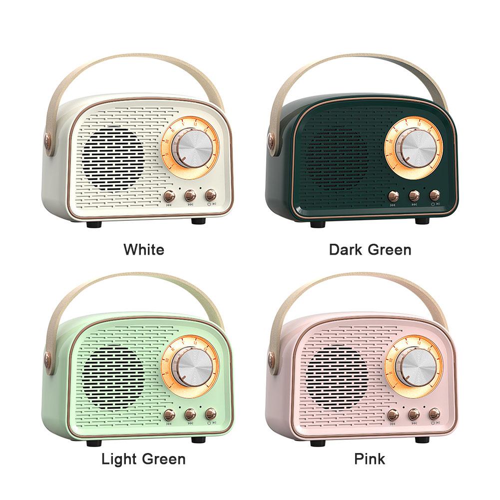 Loa Di Động Bluetooth Mini Retro Có Đài, Âm Thanh Nổi Không Dây Ngoài Trời, Máy Nghe Nhạc MP3 Cho iPhone Android Hỗ Trợ Thẻ TF USB Color: Army Green