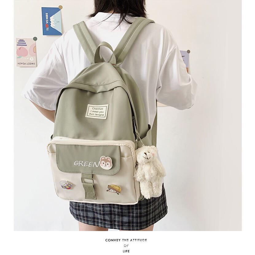 Balo nữ đẹp đi học thời trang ulzzang chống nước cao cấp giá rẻ dễ thương tặng kèm sticker cá tính BL 14