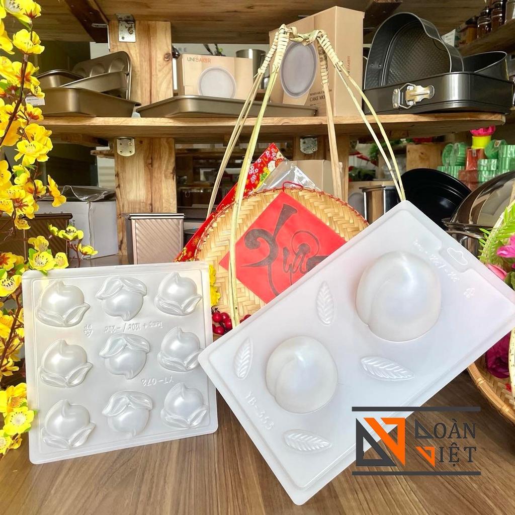 Khuôn NHẤN XÔI, RAU CÂU, BÁNH TỔ , Khuôn XÔI Hình TRÁI ĐÀO sắc nét 3D - Trang trí mâm cúng cuối năm, đưa ÔNG CÔNG, ÔNG T