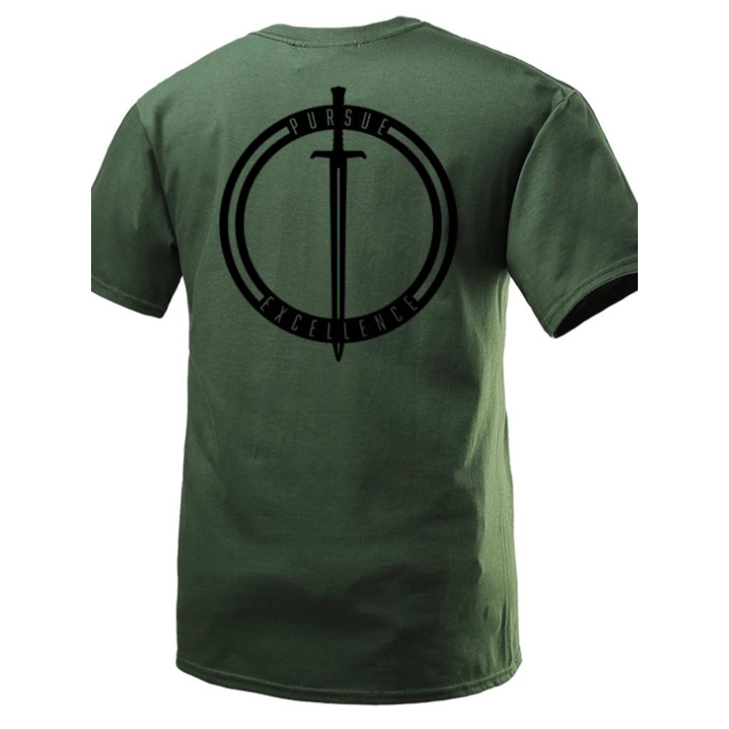 Áo thun Warfighter Pursue_chiến thuật - xám, xám