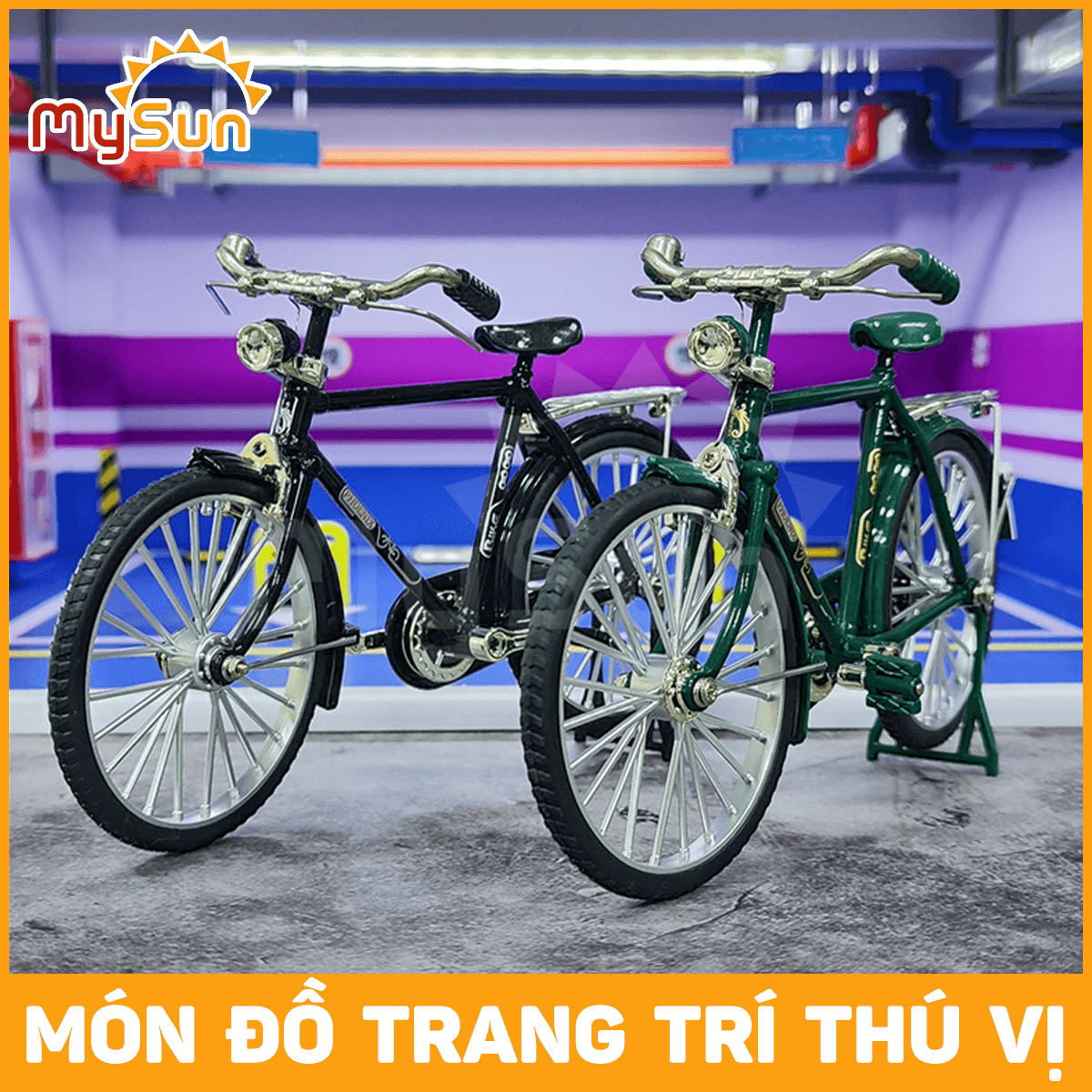 Mô hình xe đạp mini kim loại đồ chơi cho bé giá rẻ tỷ lệ 1:10 MySun
