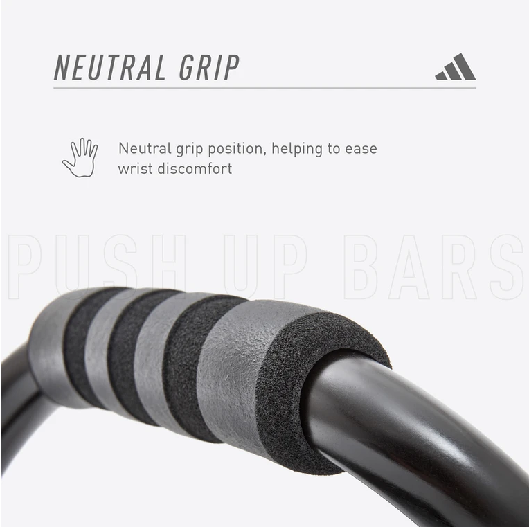 Dụng Cụ Hít Đất, Chống Đẩy Chính Hãng ADIDAS ADAC-12231 Push Up Bars (1 Cặp) - Chịu tải đến 150Kg