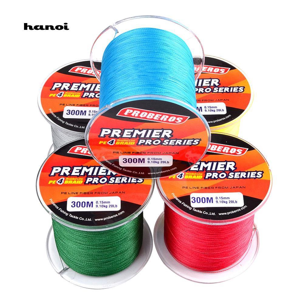 Cuộn dây câu cá PE dài 300M siêu bền tải trọng 6LB-100LB