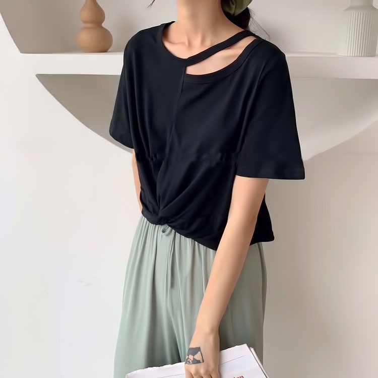 Set Ao Ngắn Croptop và Quần Dài Ống Suông Rộng Cá Tính