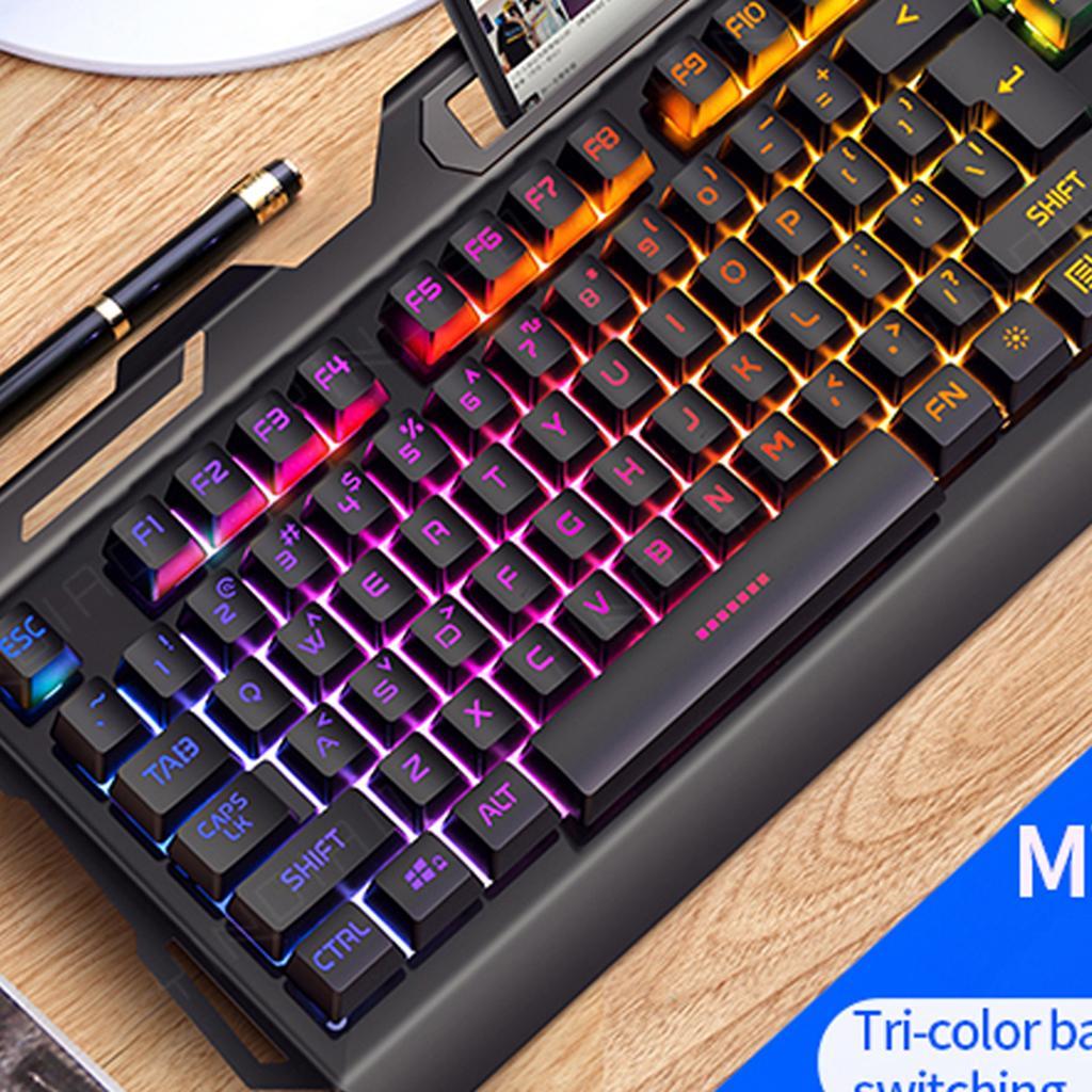 Wired Gaming Keyboard and Mouse Combo, 104 Keys, RGB Backlit, with Multimedia Keys, Wrist Rest ,Rainbow Backlit Gaming Mouse, for Windows PC Gamers