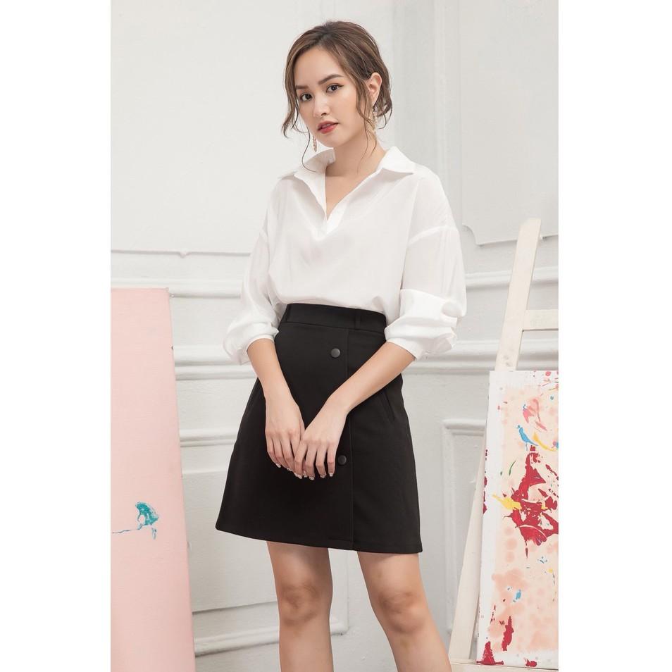 Chân Váy Công Sở, Chân Váy Chữ A Phối Nút Cực Đẹp