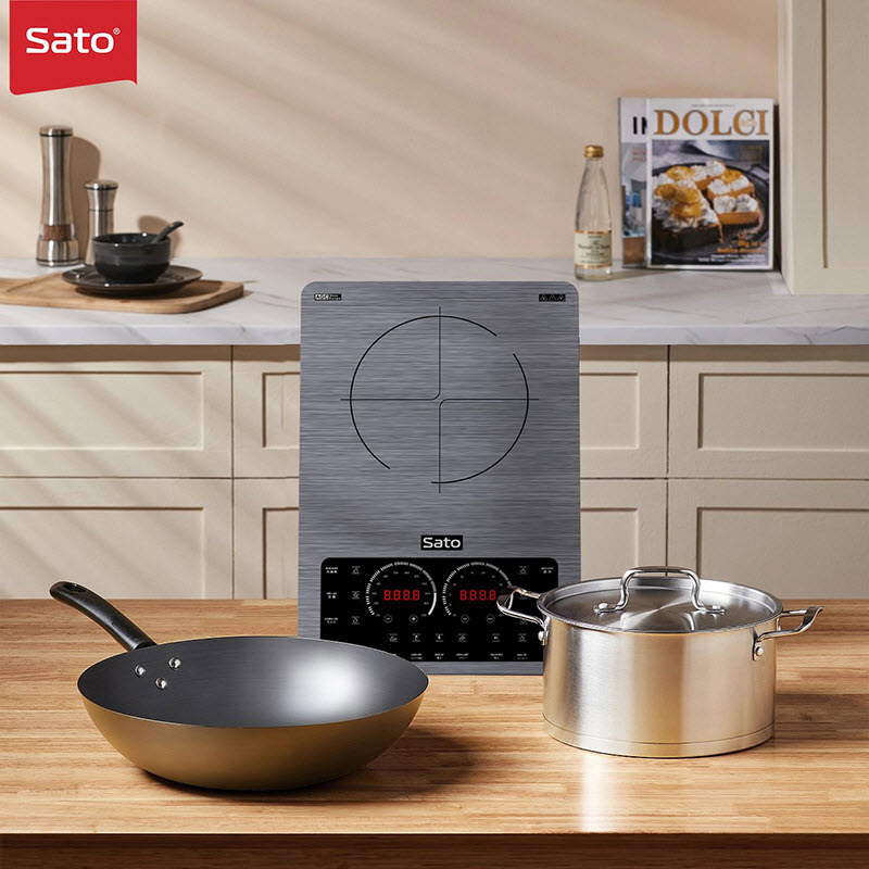 Bếp từ đơn SATO BT025 - Mặt kính cường lực cao cấp chống xước, chịu nhiệt lên tới 750 °C độ bền cao và an toàn tuyệt đối - Miễn phí vận chuyển toàn quốc - Hàng chính hãng
