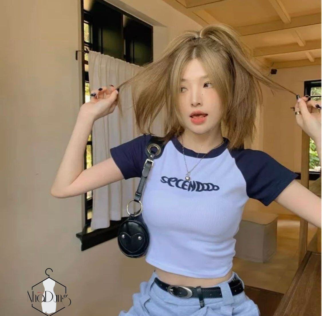 Áo thun baby tee croptop thêu SECE vải thun tăm co dãn 4 chiều Nhã Dung Store