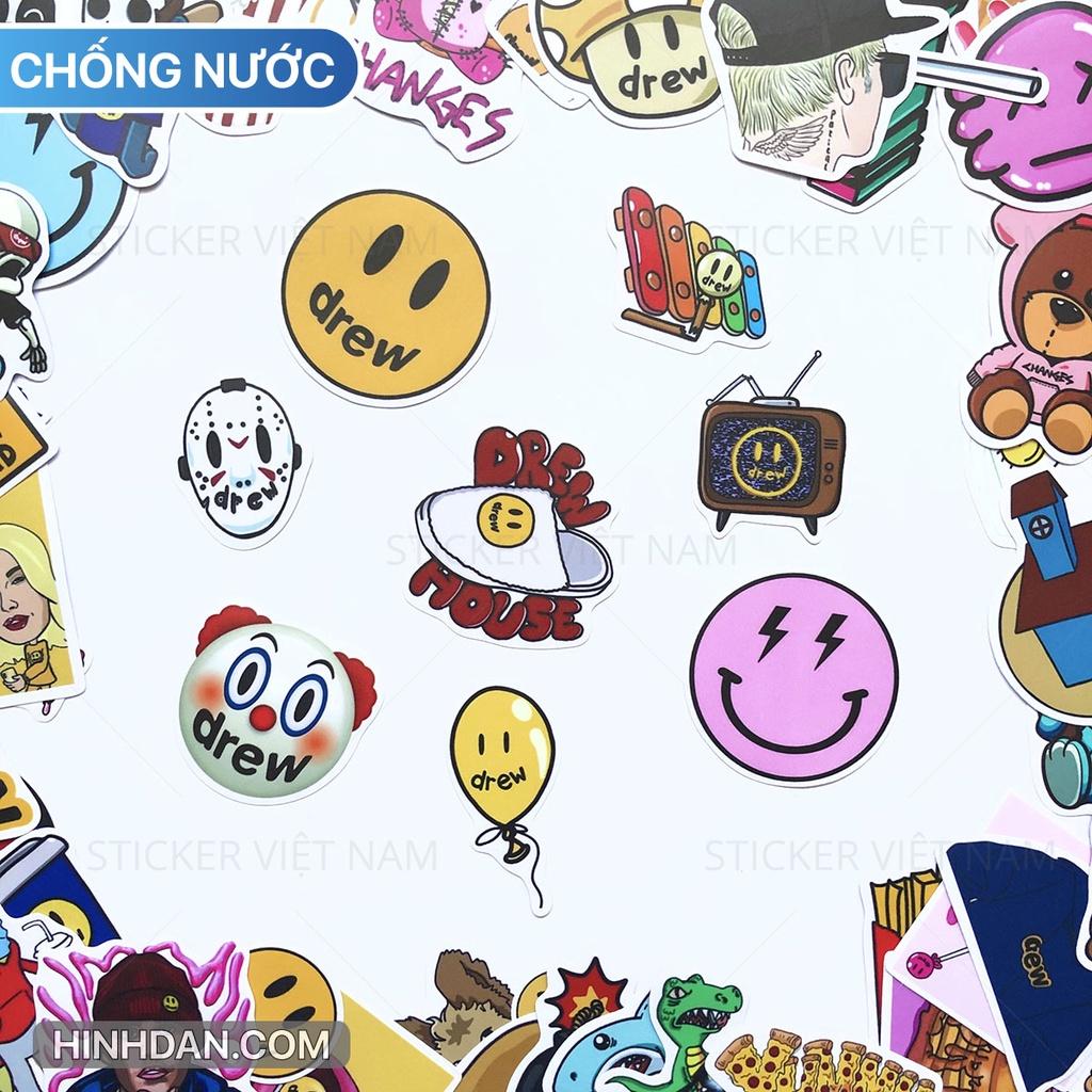 Sticker in hình DREW - Dán Trang Trí - Chất Liệu PVC Cán Màng Chất Lượng Cao Chống Nước, Chống Nắng, Không Bong Tróc Phai Màu