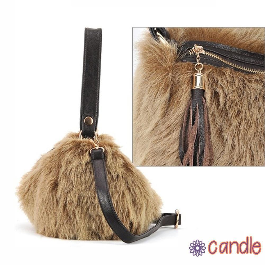 CONY Túi Xách Nữ Da Pu Phối Tua Rua Thời Trang