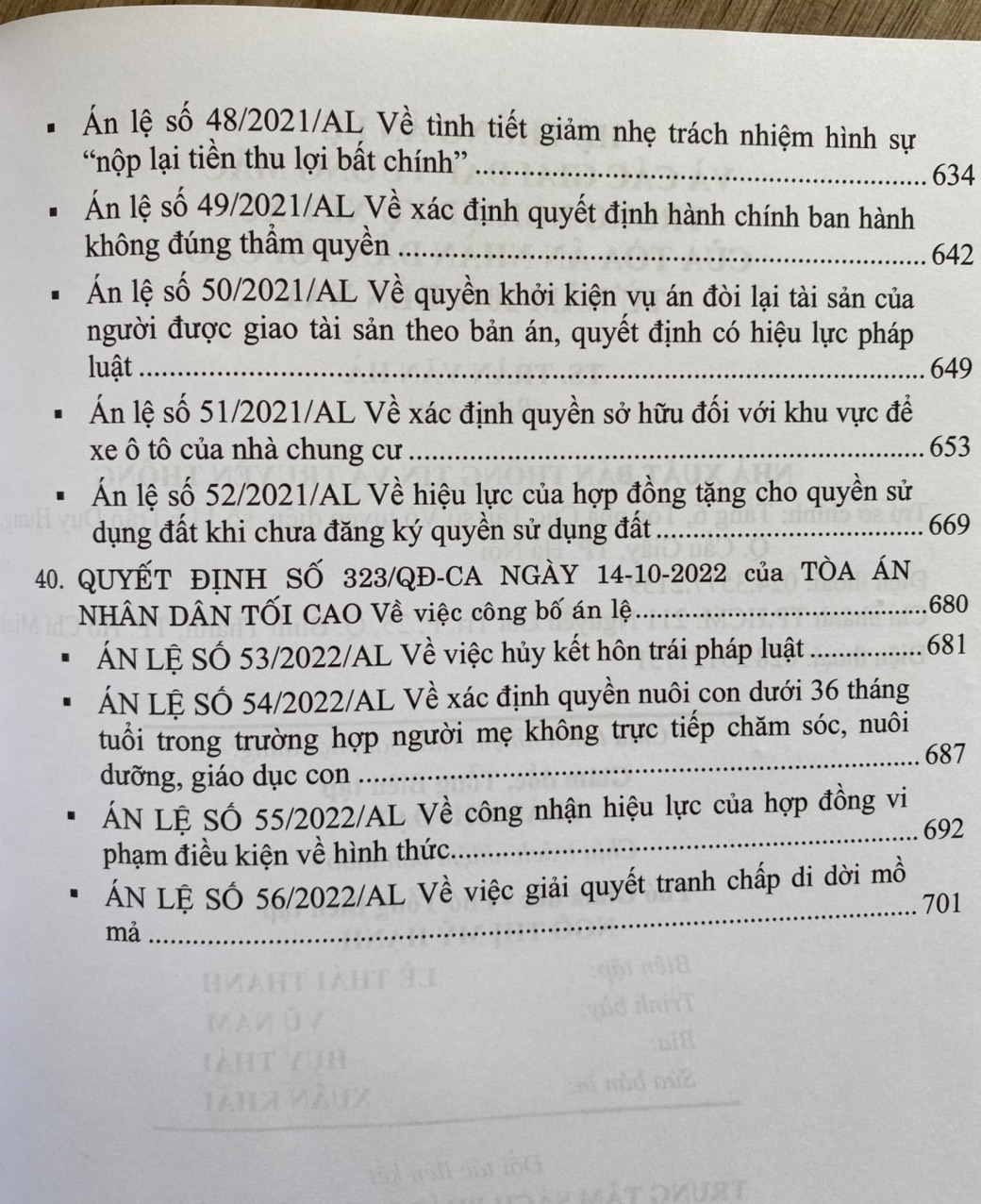 Hệ Thống Án Lệ Và Các Giải Đáp Vướng Mắc Trong Nghiệp Vụ Xét Xử Của Toà Án Nhân Dân Tối Cao Từ Năm 2016 Đến Nay