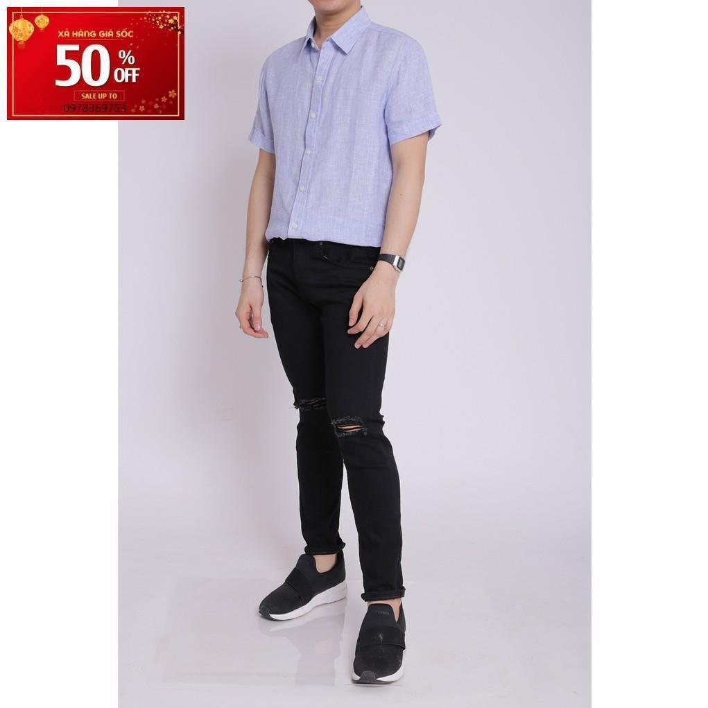 Áo sơ mi nam linen cao cấp cổ sơ mi ngắn tay boypro 03 (cam, trăng, xanh)