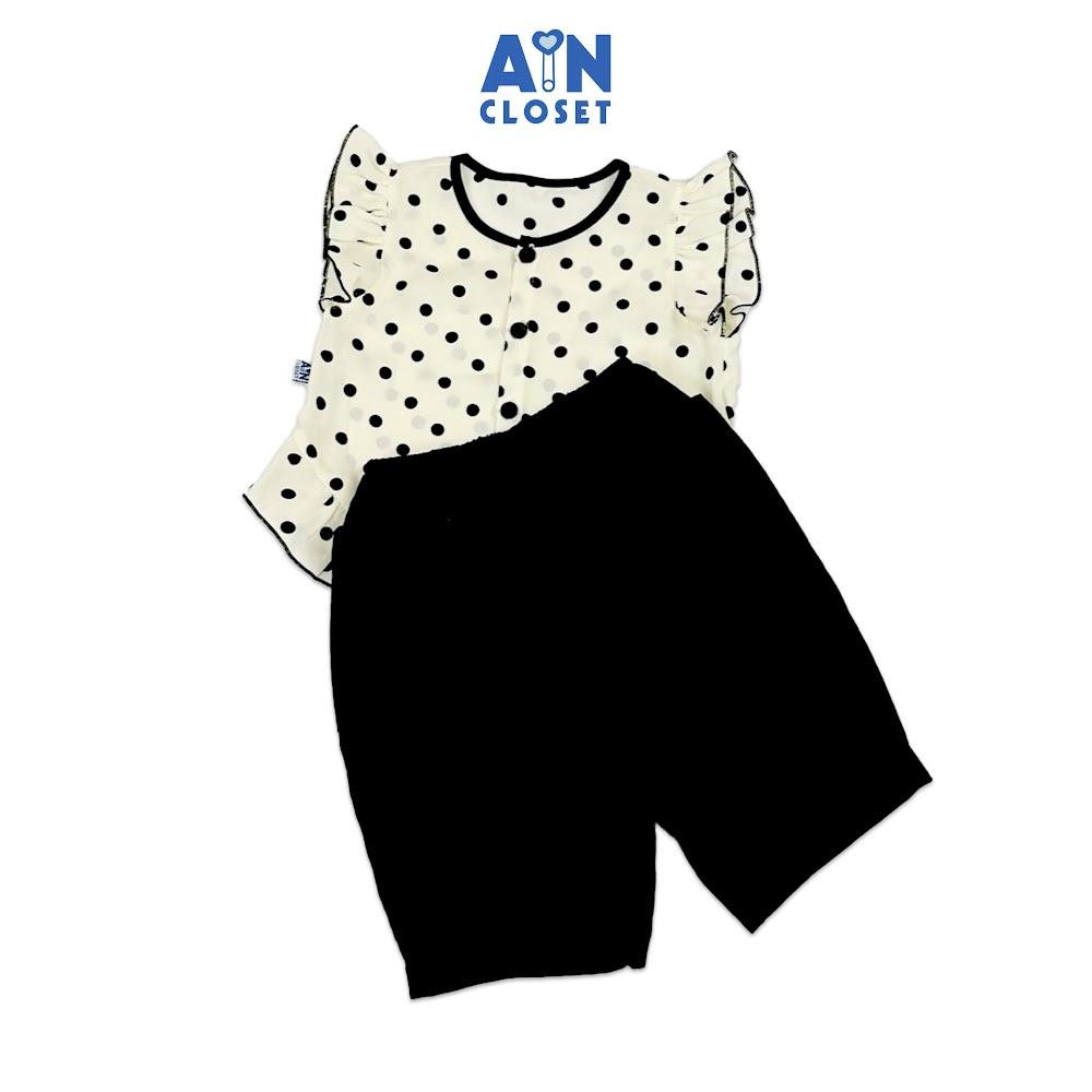 Bộ quần áo Lửng bé gái họa tiết Bi Đen Lụa trượt - AICDBG5PA7XH - AIN Closet