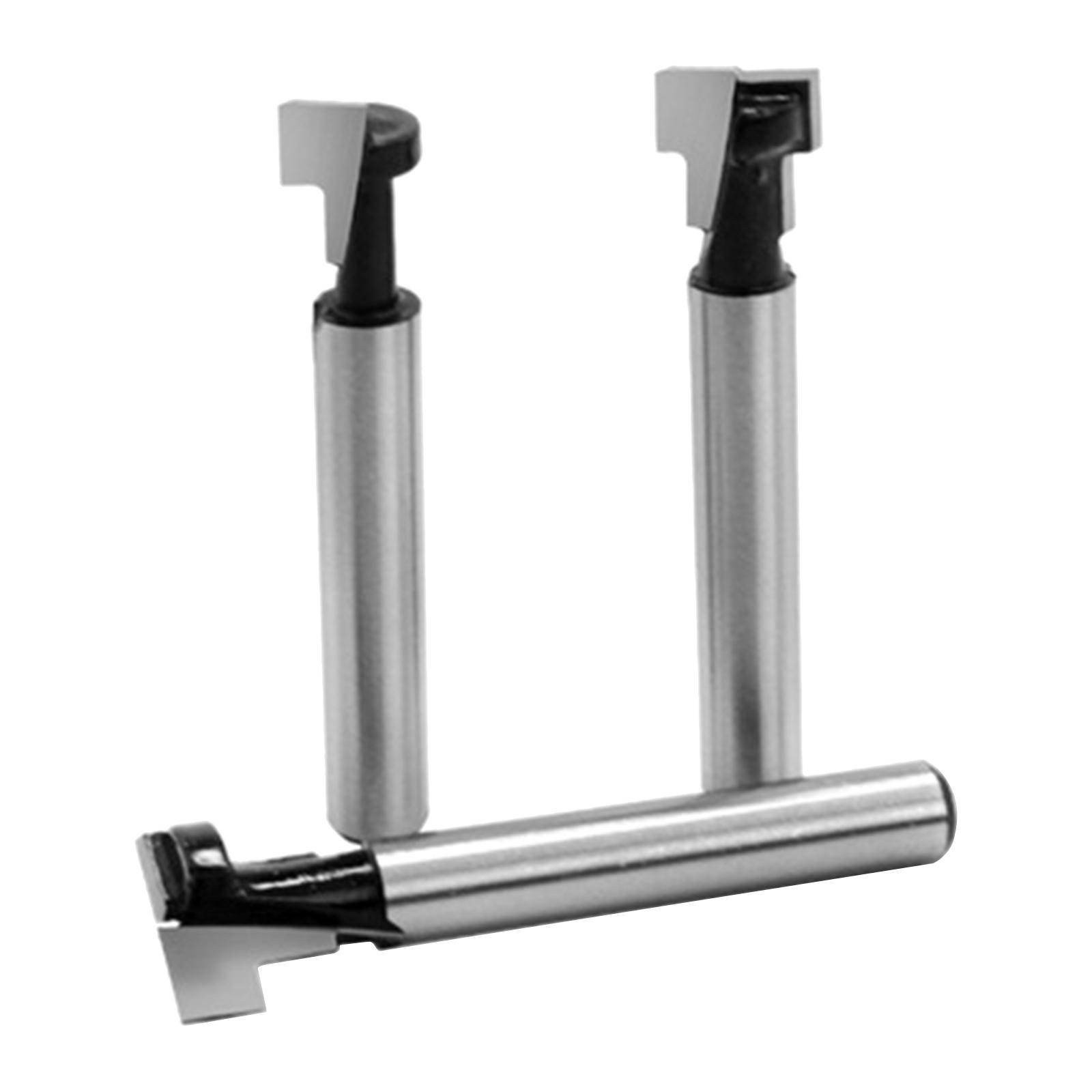 3x T-Slot Cutter Router Bit 6.35mm T Slotting Milling Cutter for Carpenter
