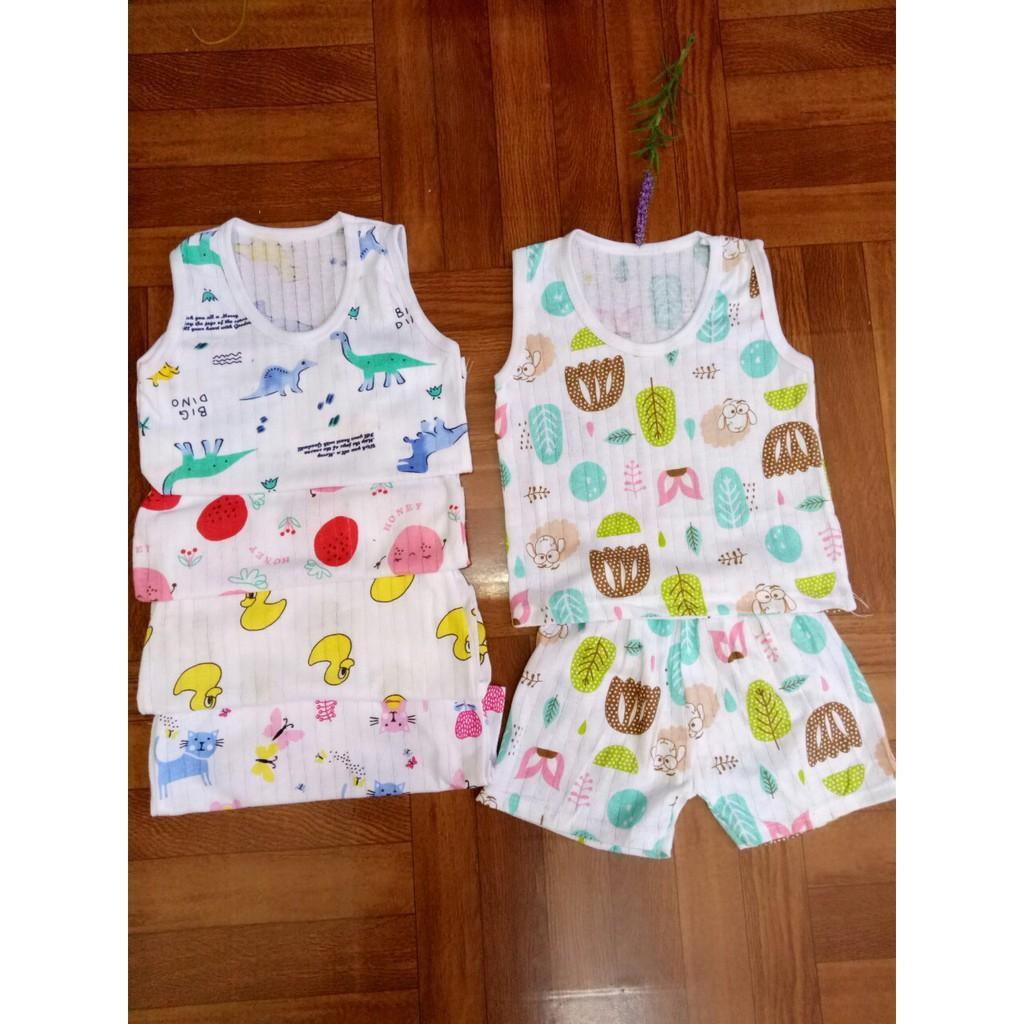 Bộ ba lỗ cotton giấy cho bé trai/ bé gái