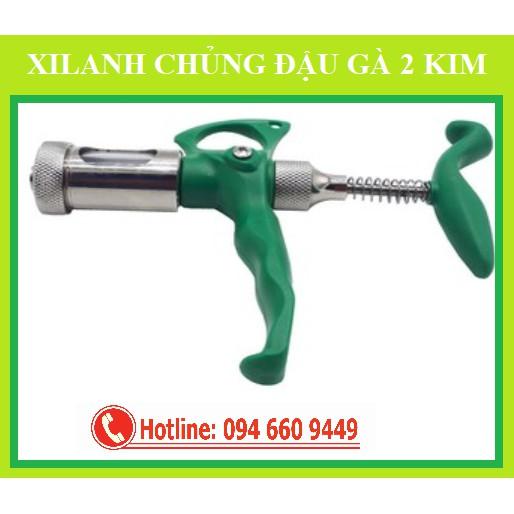 Xilanh tự động chủng đậu gà 2 kim, Bơm tiêm chủng đậu cho gà 2kim