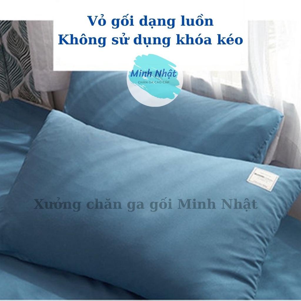 Bộ ga giường và vỏ gối Cotton Tici Minh Nhật cao cấp - drap giường bo chun đủ kích thước 1m2, 1m4, 1m6, 1m8, 2m2