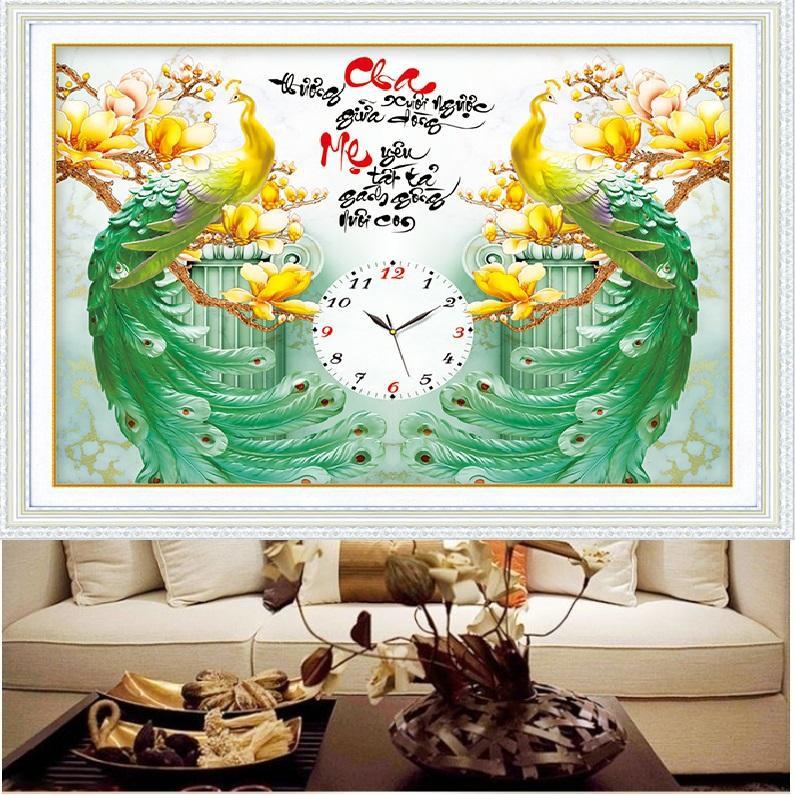 Tranh Đính Đá CHA MẸ . Kích Thước: 68cm x 53cm