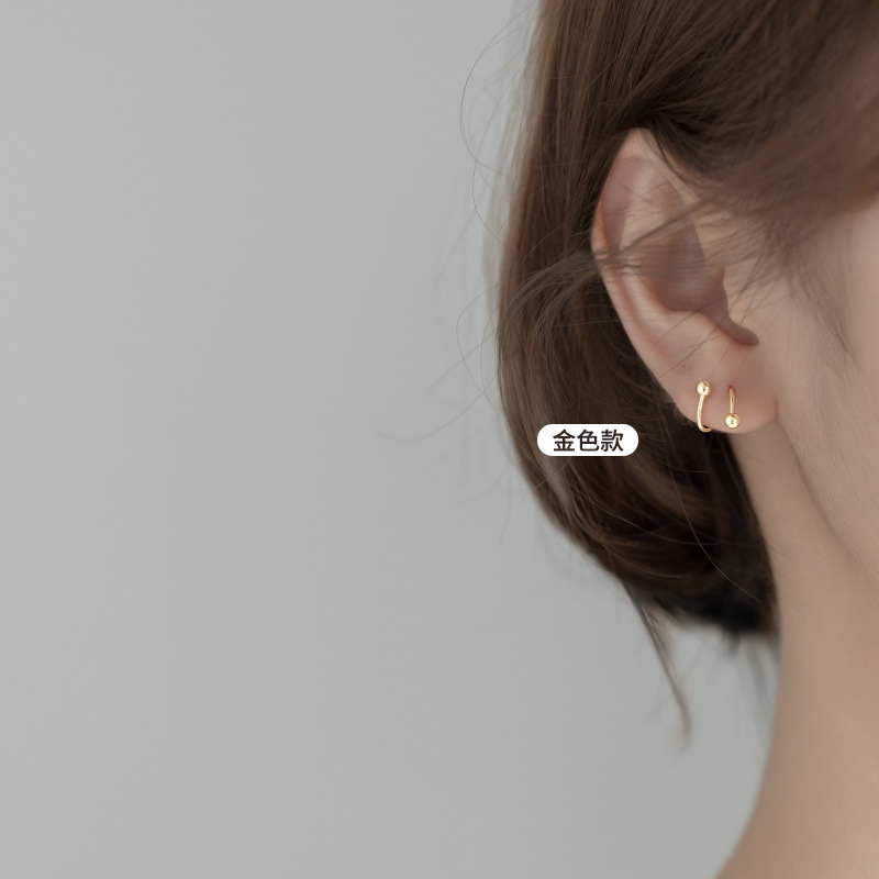 Bông Tai Nữ Cá Tính Bạc S925, Khuyên Tai Nữ Đơn Giản - B2641- Bảo Ngọc Jewelry