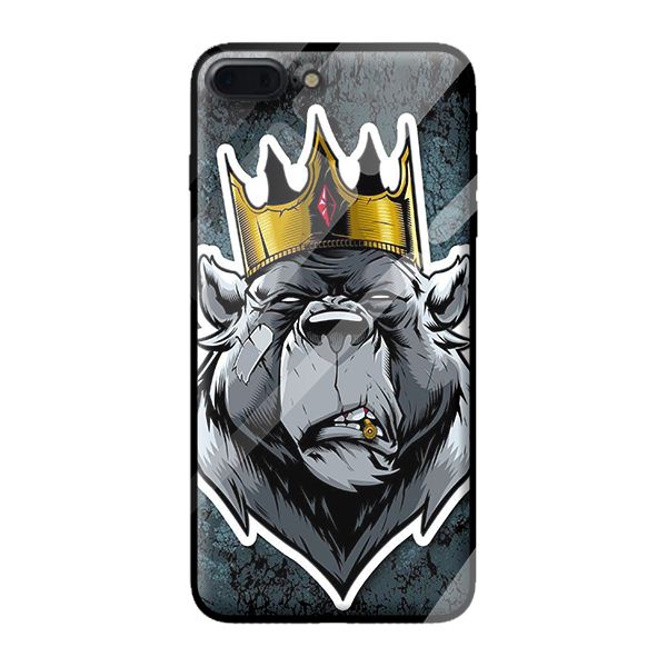 Ốp kính cường lực cho iPhone 8 Plus gấu vua 1 - Hàng chính hãng