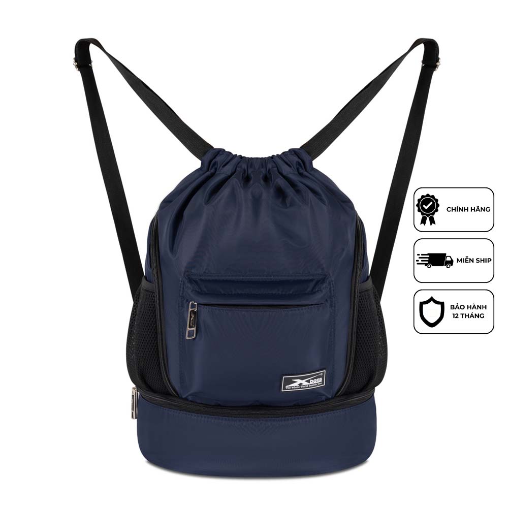 Balo dây rút thể thao xanh đen Xbags Wisdom Xb 6005, Chất liệu chống thấm nước hiệu quả, Chống tia UV