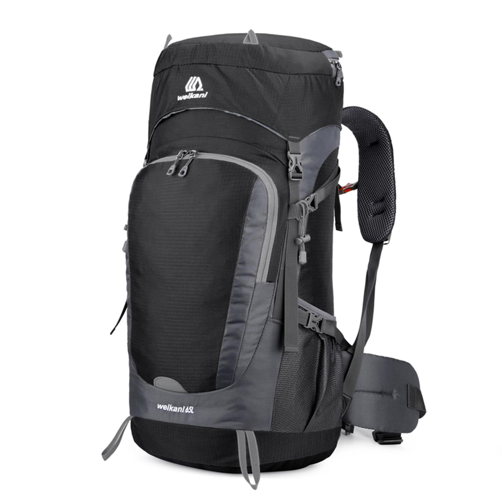 Weikani 65L Chống Nước Đi Bộ Đường Dài Ba Lô Có Che Mưa Thể Thao Du Lịch Daypack Cho Cắm Trại Leo Núi Leo Núi - Black
