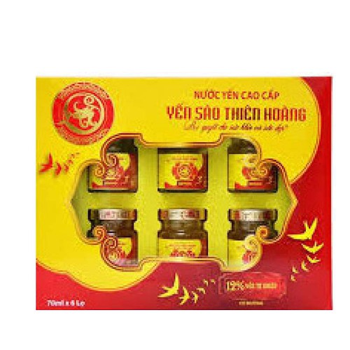 5 hộp nước yến Thiên Hoàng 12 % yến  1  hộp 6 lo x 70ml - Yến Thiên Hoàng