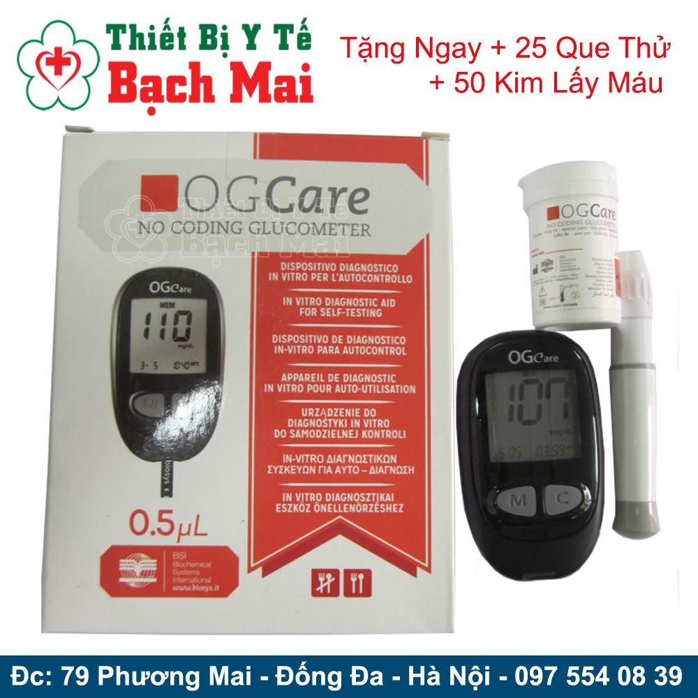 Máy Đo Đường Huyết OGCare (Ý) + Tặng 25 que + 50 kim