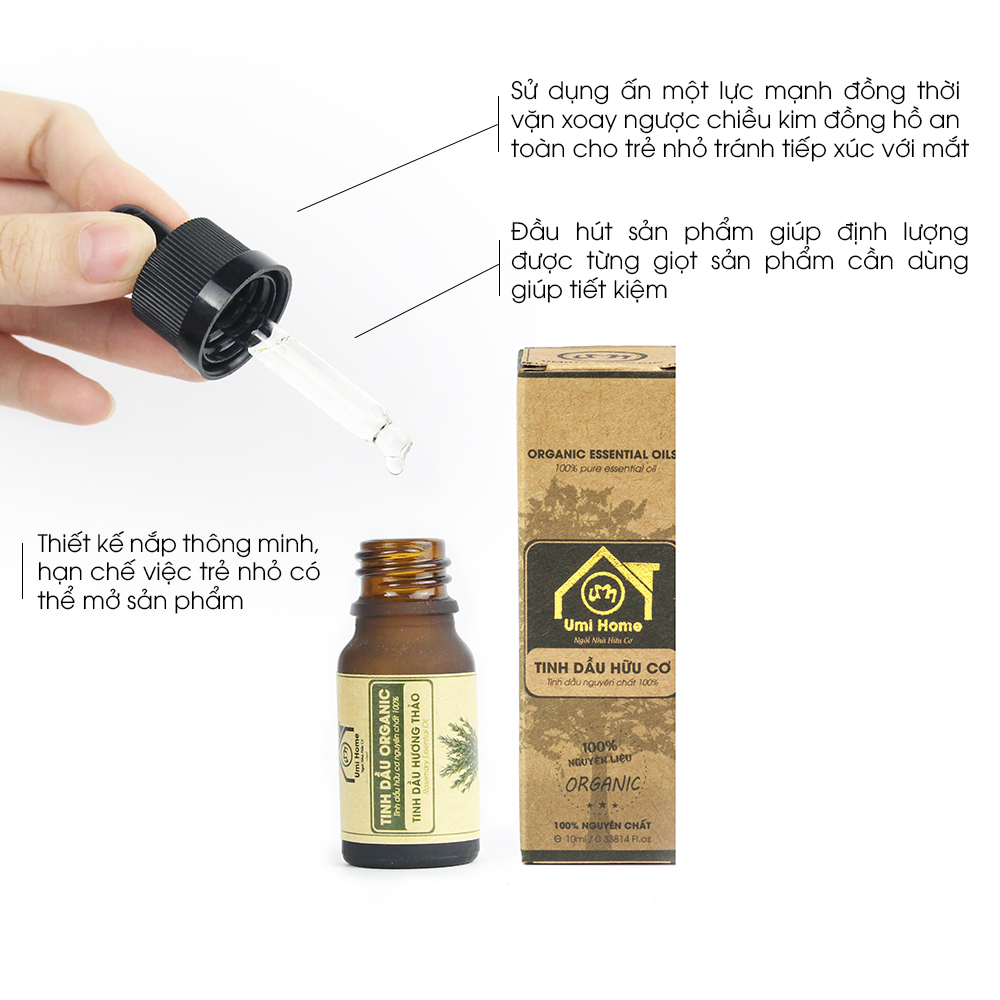 Tinh Dầu Hương Thảo Nguyên Chất UMIHOME (10ml) - Dùng cho đèn xông hương, tắm massage dưỡng da và tóc loại bỏ gầu hiệu qủa