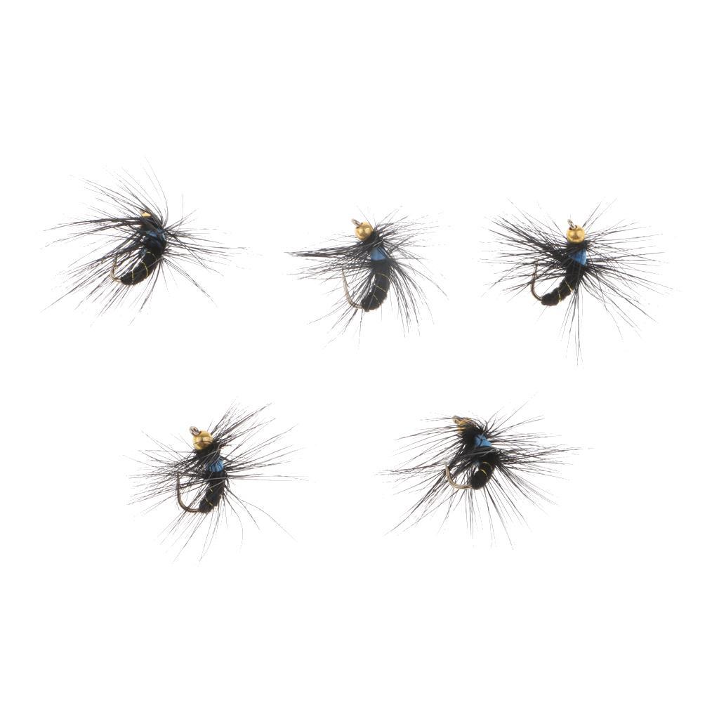 5pcs Artificial Minnow Dry Fly Fishing Flies Simulation Insects Flies Barbed Hook