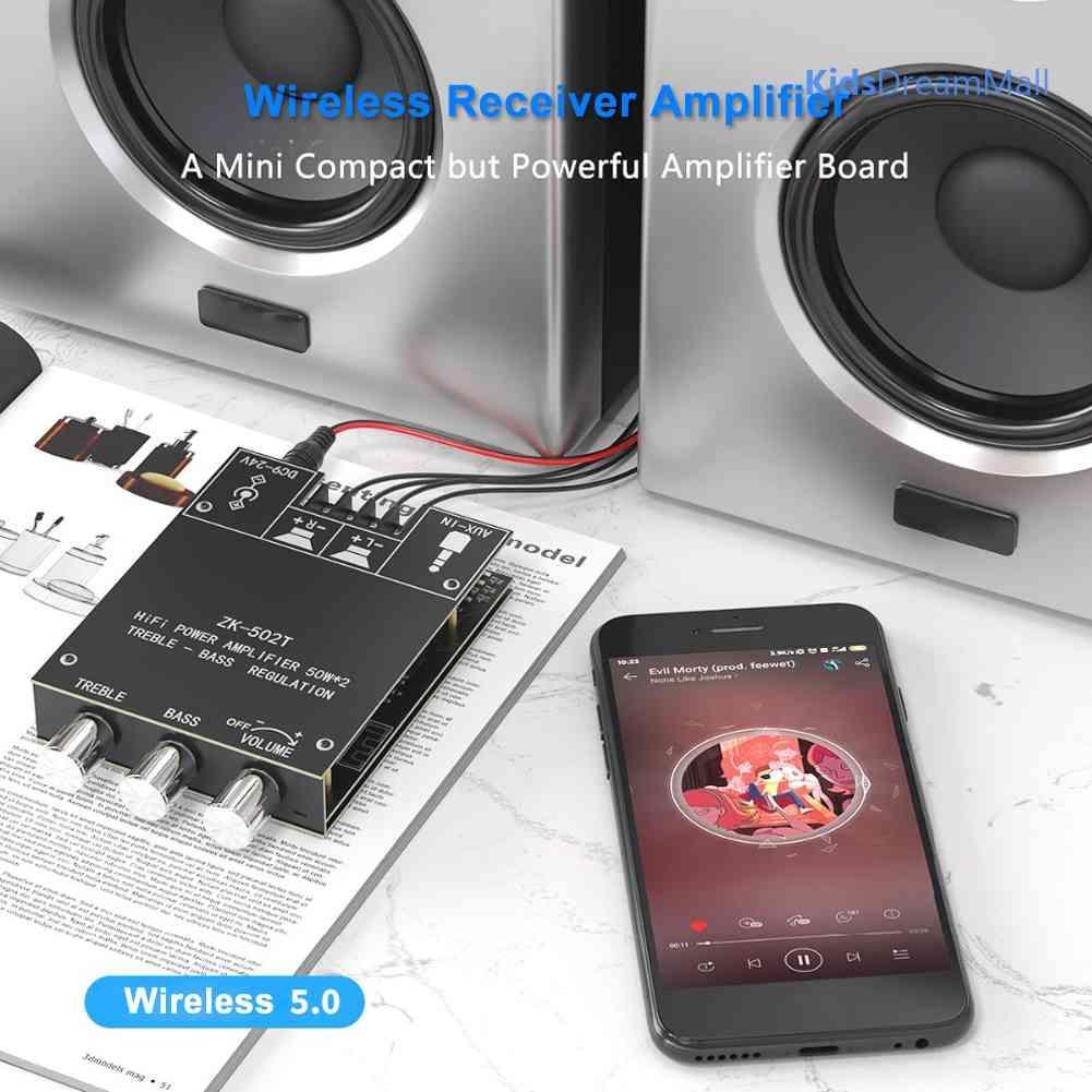 Mới Bảng Mạch Khuếch Đại Âm Thanh ZK-502T 50Wx2 HIFI 2.0