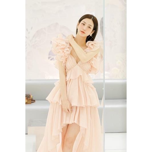 váy maxi cánh tiên nhiều lớp đi tiệc, du lịch phong cách nàng thơ