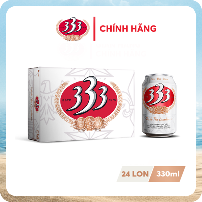 Thùng 24 Lon Bia 333 330ml