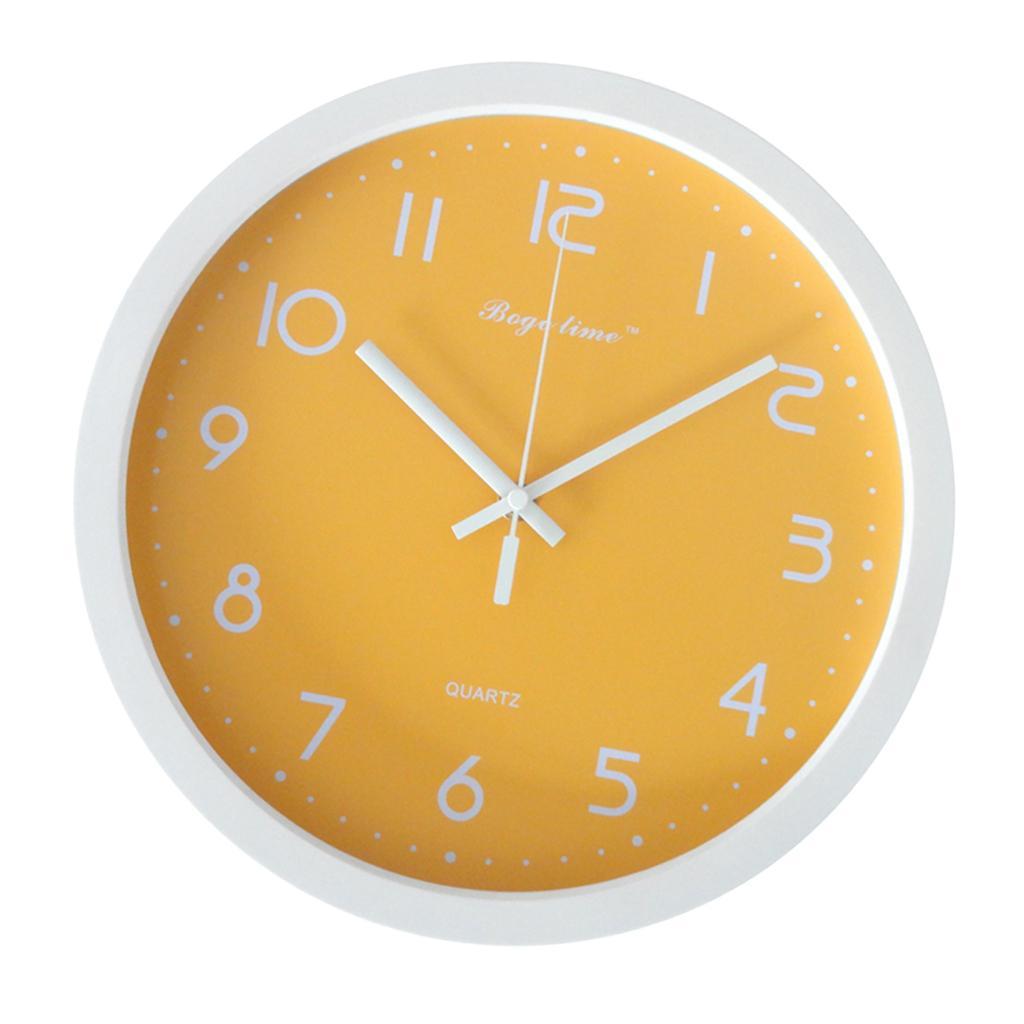 Colorful 12inch Quite Wall Clock Home Office Kitchen Decoration Orange