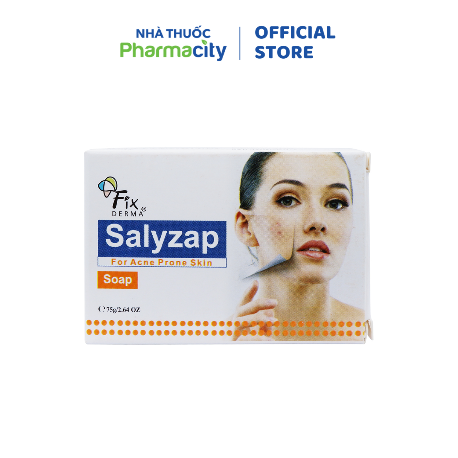 Xà phòng FIXDERMA Salyzap giúp làm sạch da, hỗ trợ giảm mụn trứng cá, mụn đầu đen &amp; thâm mụn (75g)