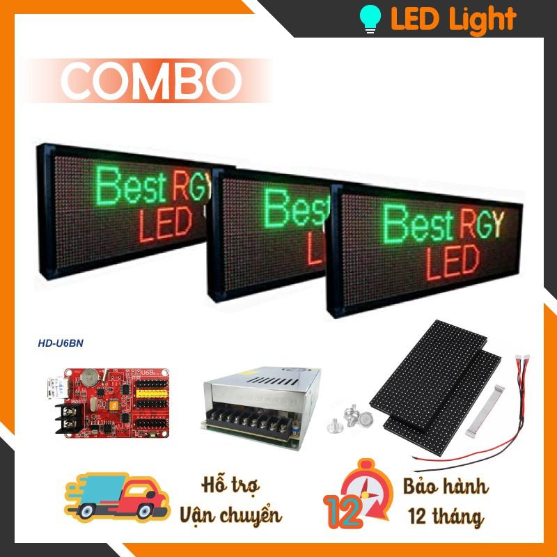 COMBO 8 Tấm P10 3 MÀU SMD - Nguồn 5v - Mạch HD U6BN