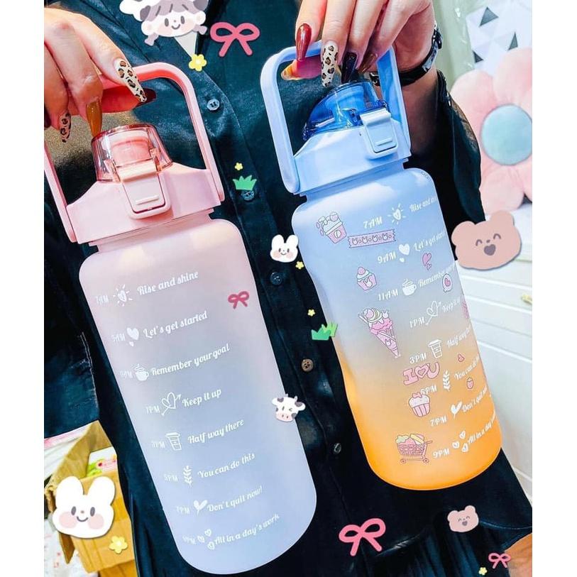 Bình nước nhắc nhở uống nước mỗi ngày dành cho người lười uống nước 2 lít - Quỳnh Mai Hàng Tốt Gía Rẻ