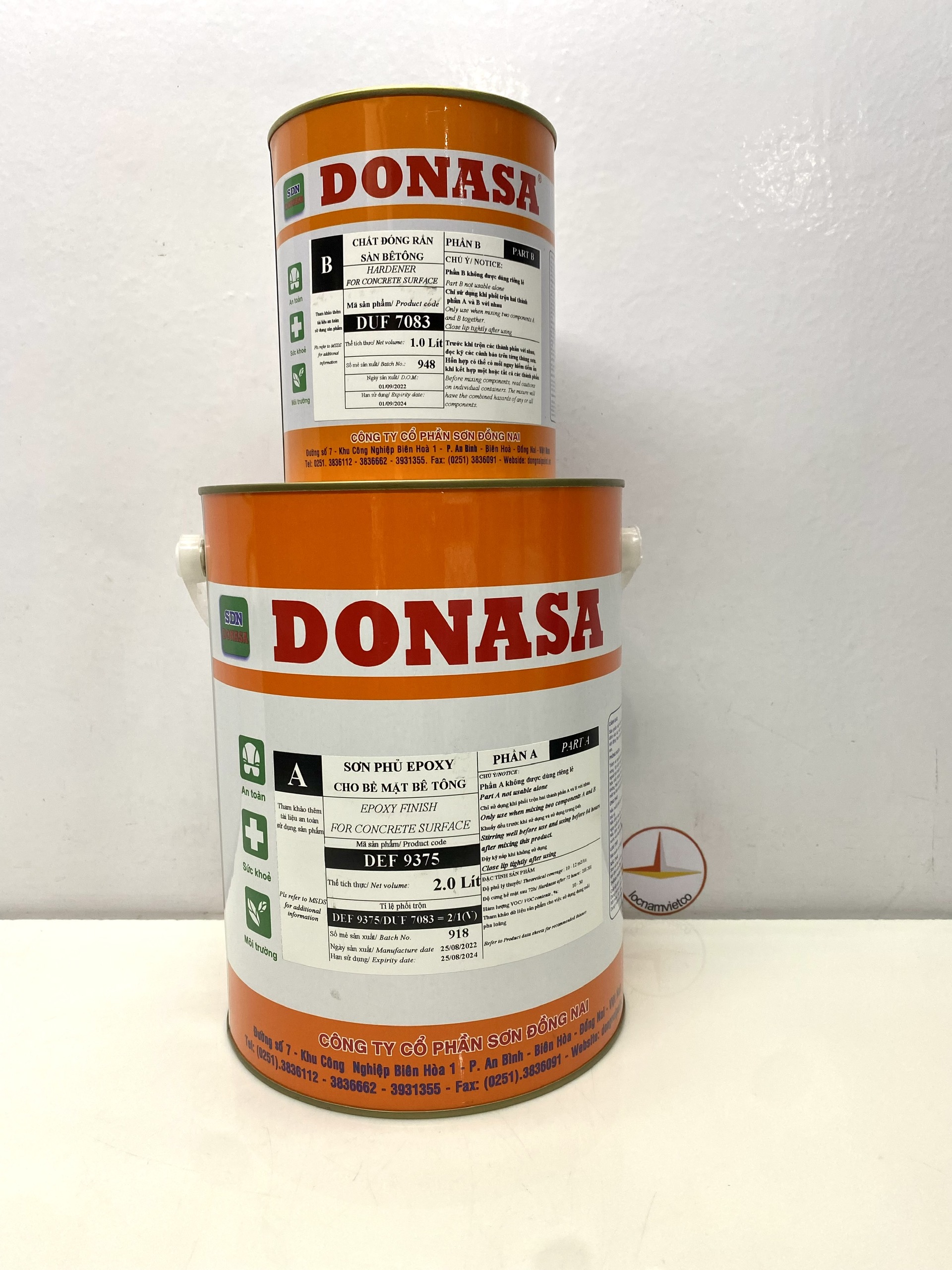Sơn sàn bê tông Donasa /Floor coating Paint màu Xanh bạc hà DEF 9375 3L