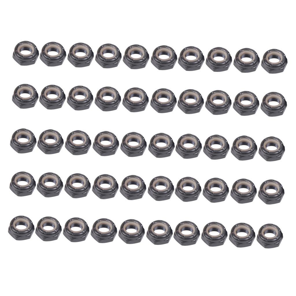 50 Pieces Skateboard Longboard Trucks Wheels Replacement Nuts Hardware