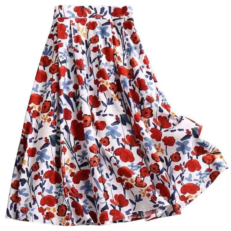 TOBE1SHOP 2023 Mùa xuân và mùa hè Pháp phong cách retro thời trang cao cấp cảm giác khí chất hiển thị gầy bức tranh hoa mảnh trung bình ô váy nữ