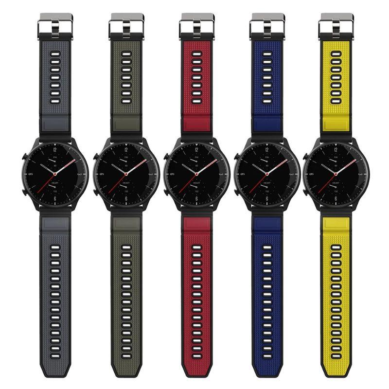 Dây đồng hồ cao su silicon Sikai 2 màu cao cấp dành cho Xiaomi Watch Color 2