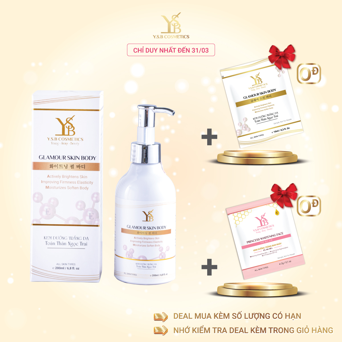 Sữa dưỡng trắng da toàn thân Ngọc Trai GLAMOUR SKIN BODY