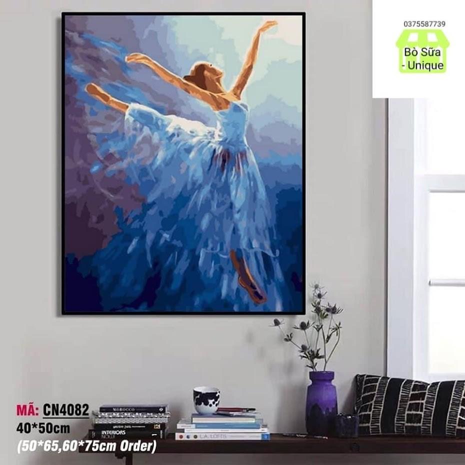 Tranh sơn dầu số hóa Thanh Lý giá size 40x50 đã căng khung và đầy đủ phụ kiện