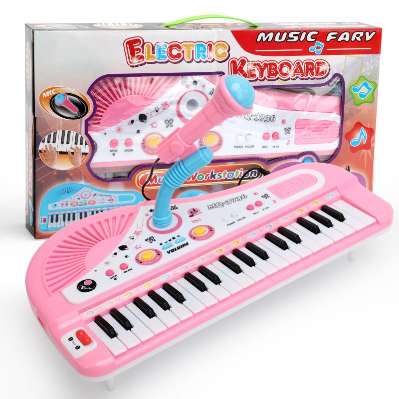 Đàn organ điện tử mini dành cho trẻ em giá thấp nhất Bộ gõ piano đa chức năng 37 phím có micrô micrô nhạc cụ giáo dục sớm cho bé