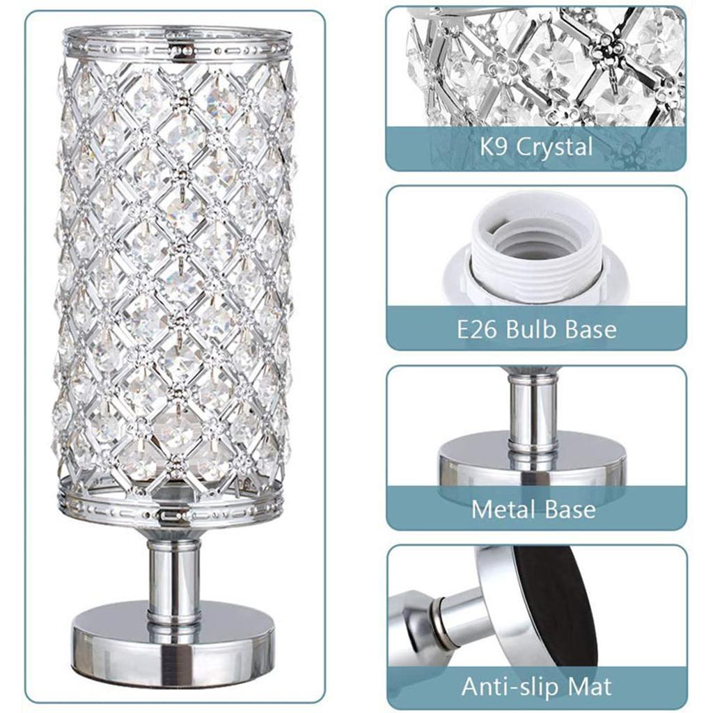 Crystal Table Lamp Bedside Desk Reading Light Bedroom Decoration