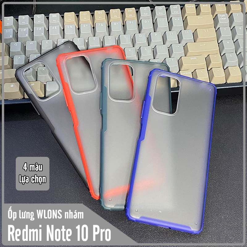Ốp lưng chống sốc cho Xiaomi Redmi Note 10 Pro nhám viền màu