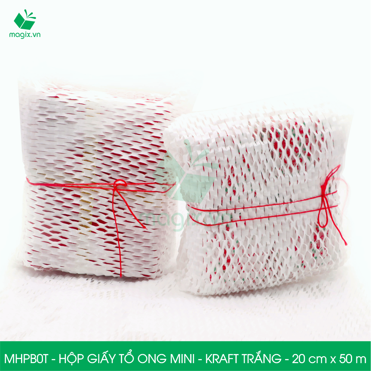 MHPB0T - 20cm x 50m - Hộp giấy Kraft tổ ong chống sốc thay thế bóng khí xốp hơi đóng hàng