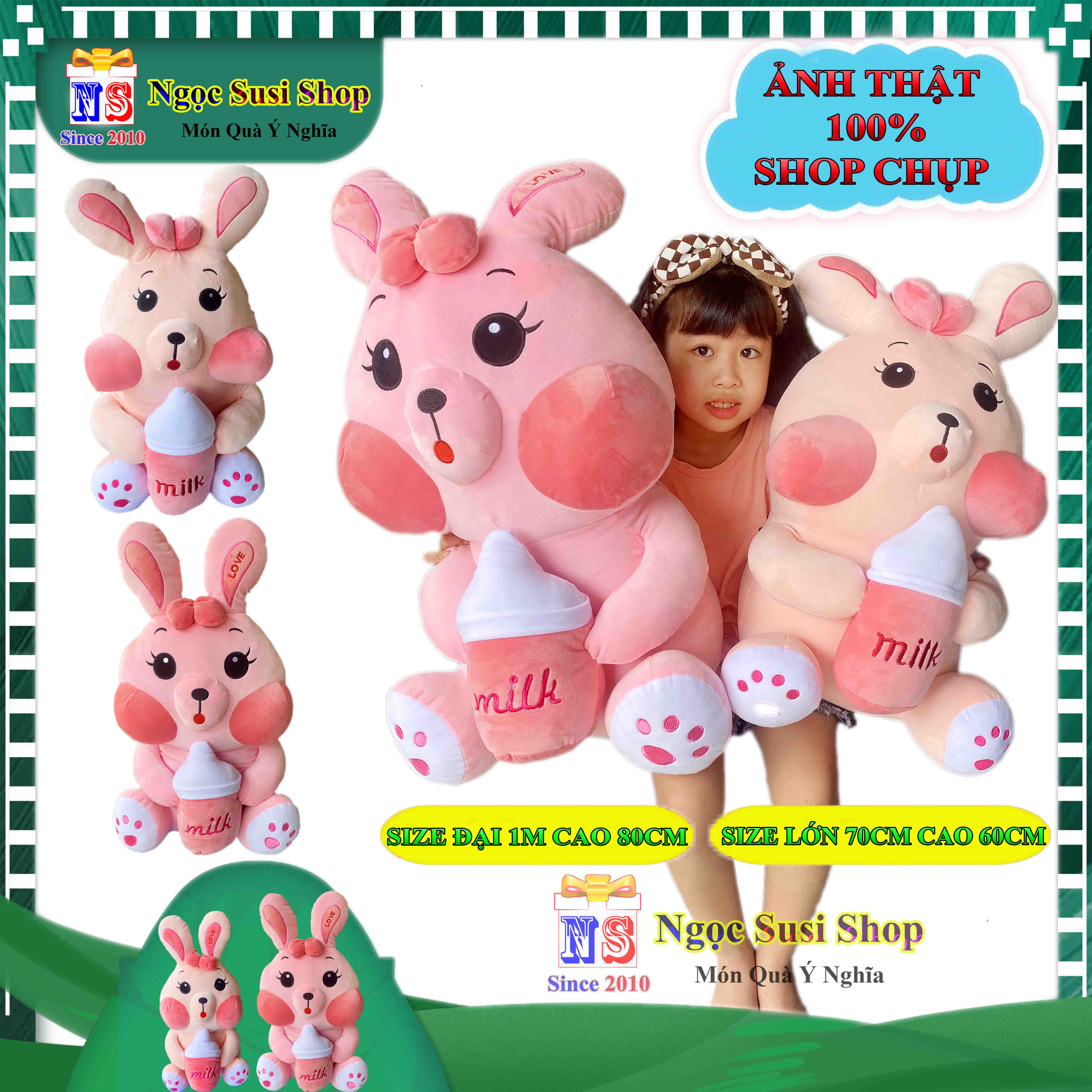 GẤU BÔNG CON THỎ ÔM BÌNH SỮA KHỔNG LỒ ÔM NGỦ - THÚ NHỒI BÔNG THỎ ÔM BÌNH SỮA SIÊU MỀM MỊN