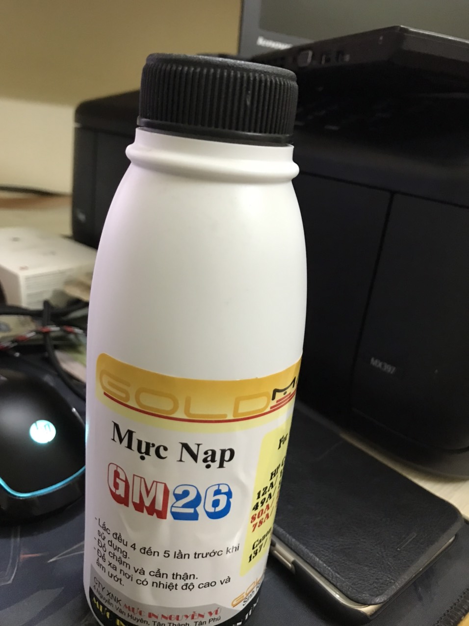 Bộ hai lọ mực nạp140g - Nạp cho máy in Canon 2900, 3000, 3300, 3500, 4122, 4150, 4350, 4320, 4680 / HP 1010, 1019, 1012, 1015, 1018, 1020, 1022, 1319, 3030 ,3050, 3055 /5200