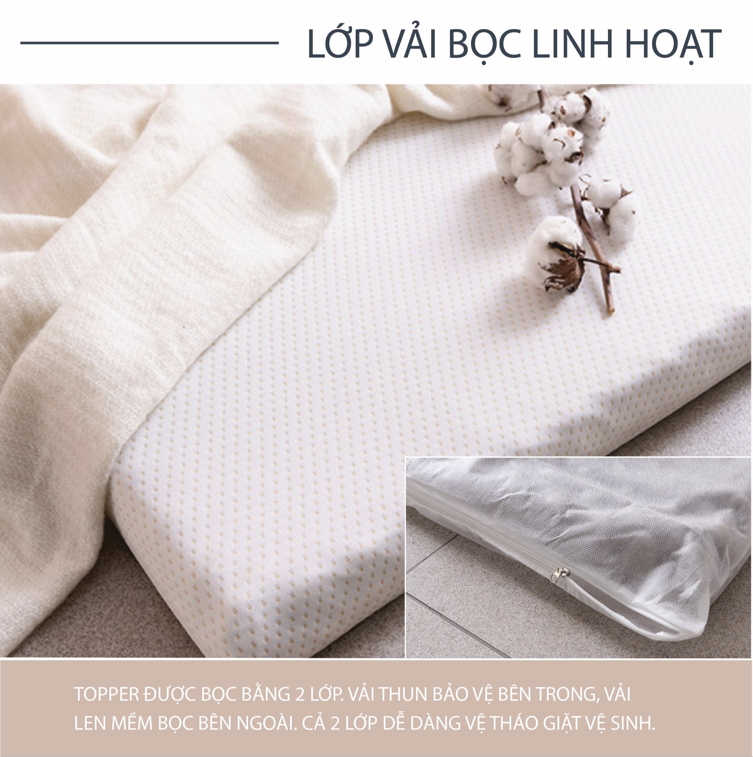 Nệm Topper Cao Cấp làm từ Cushion